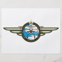 Cute Airforce Pilot and Biplane Custom Flyer