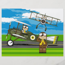 Cute Airforce Pilots and Biplanes Flyer