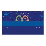 cute aliens spacemen with flower love business cards