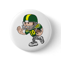 Cute American football player character Pinback Buttons