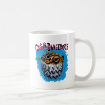 Cute And Dangerous Puffer Fish Blue mugs