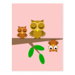 cute and funny owls postcards