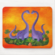 Cute and Romantic Dinosaurs Mousepads