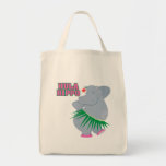 cute and silly luau hula hippo canvas bag