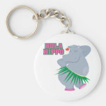 cute and silly luau hula hippo keychains