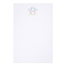Cute Angel Hugging a Heart Stationery Paper