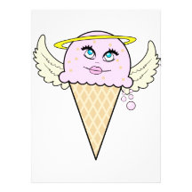 cute angel ice cream cone cartoon custom announcement