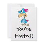 cute angry mean bird cartoon character invitations