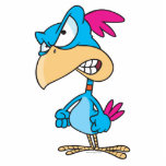 cute angry mean bird cartoon character photo sculptures