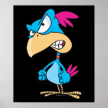 cute angry mean bird cartoon character posters