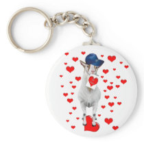 Cute Animal Lover Be Mine Valentine Goat Gift Key Chains