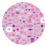 Cute Animals & Fun Stuff For Girls Lilac Stickers