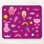 Cute Animals & Stuff For Girls Customisable Pink mousepads