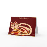 Cute Animated Cat coffee anyone Greeting Card