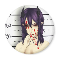 Cute anime evil guy with blood magnet
