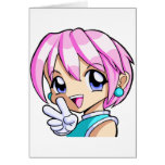 Cute Anime Girl Greeting Cards