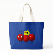 Cute ant with apple tote bag