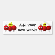 Cute ant with apple bumper sticker