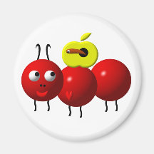 Cute ant with apple fridge magnets