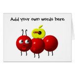 Cute ant with apple greeting card
