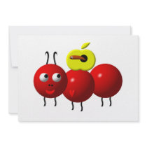 Cute ant with apple