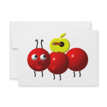 Cute ant with apple
