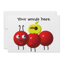Cute ant with apple