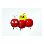 Cute Ant with Apple Personalised Invite