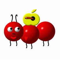 Cute ant with apple