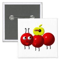 Cute ant with apple pin