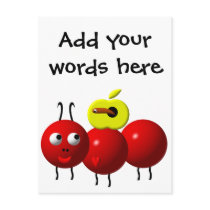 Cute ant with apple