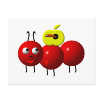 Cute ant with apple