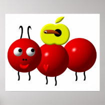 Cute ant with apple