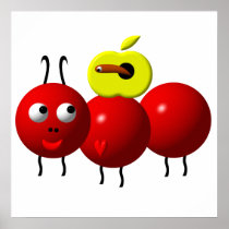 Cute ant with apple