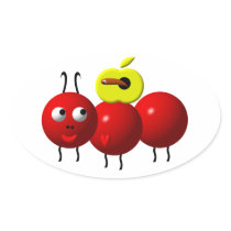 Cute ant with apple