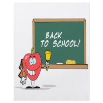 cute apple with back to school chalkboard cartoon personalized flyer