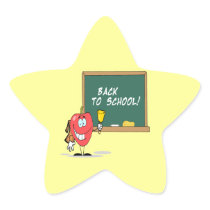 cute apple with back to school chalkboard cartoon stickers