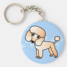 Cute Apricot  Poodle Cartoon Key Chain