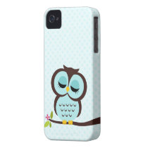 Cute Aqua Owl Case for the iPhone 4 Case-mate Iphone 4 Cases