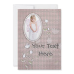 cute argyle pink paper flowers frame Gift Greeting invitations