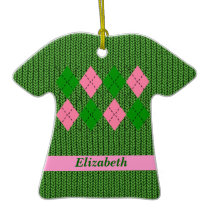 Cute Argyle Sweater Shirt Ornament