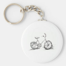 Cute Artistic Bike Drawing Keychains