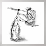 Cute Artistic Bike Drawing Print