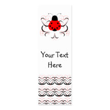 Cute Artsy Heart Ladybug Bookmark Business Cards