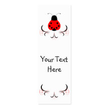 Cute Artsy Ladybug Bookmark Business Card Templates