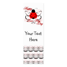 Cute Artsy Love Bug Heart Ladybug Bookmark Business Card Templates