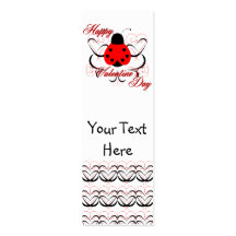 Cute Artsy Valentine Heart Ladybug Bookmark Business Cards