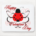 Cute Artsy Valentine Heart Ladybug Mousepad