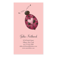 Cute as a Bug · Cerise Ladybug Business Card