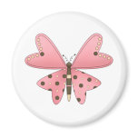 Cute as a Bug · Pink & Brown Butterfly magnets